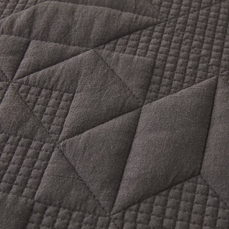 Bowie Charcoal Quilted Quilt Cover Set
