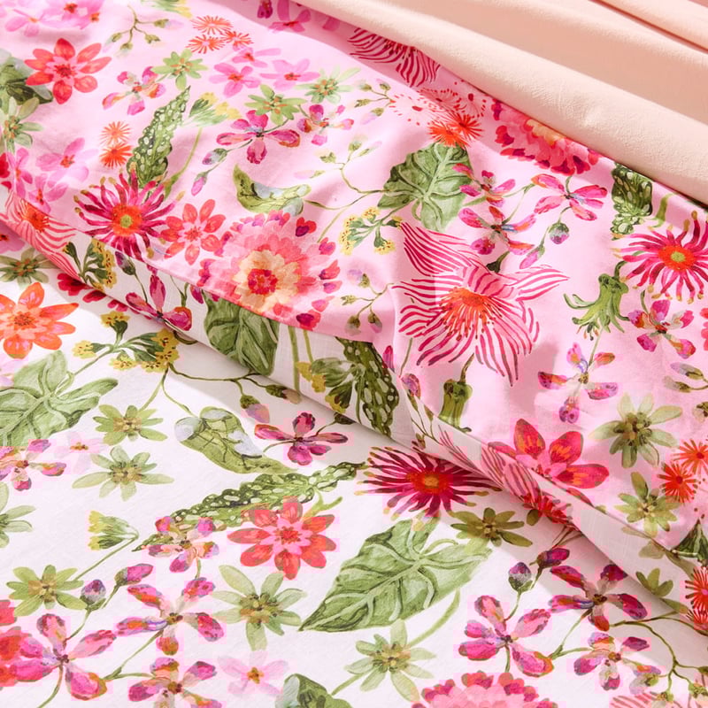 Sofia Floral Raspberry Quilt Cover Set + Separates