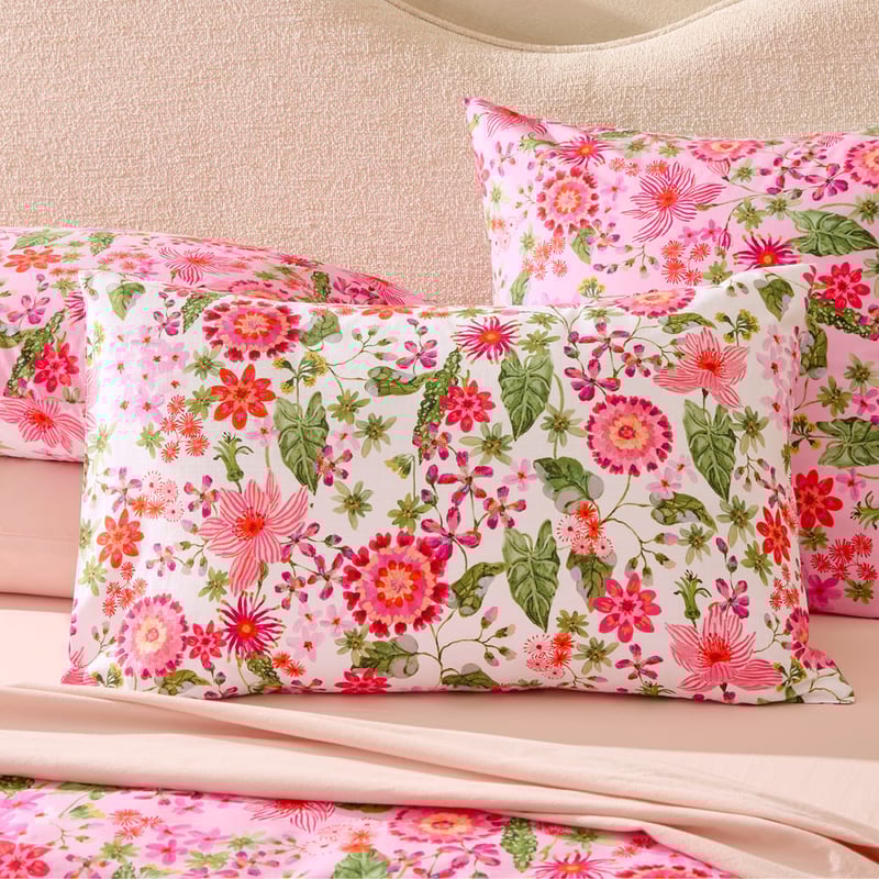 Sofia Floral Raspberry Quilt Cover Set + Separates