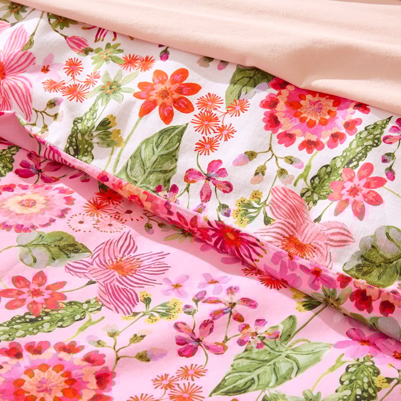 Sofia Floral Raspberry Quilt Cover Set + Separates