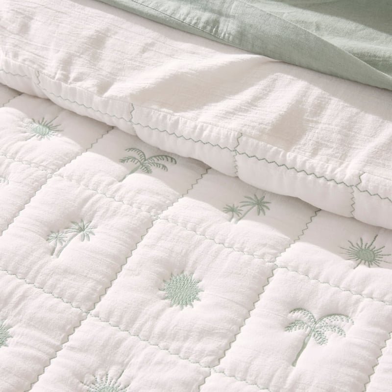 Luna Sage Quilted Quilt Cover Separates
