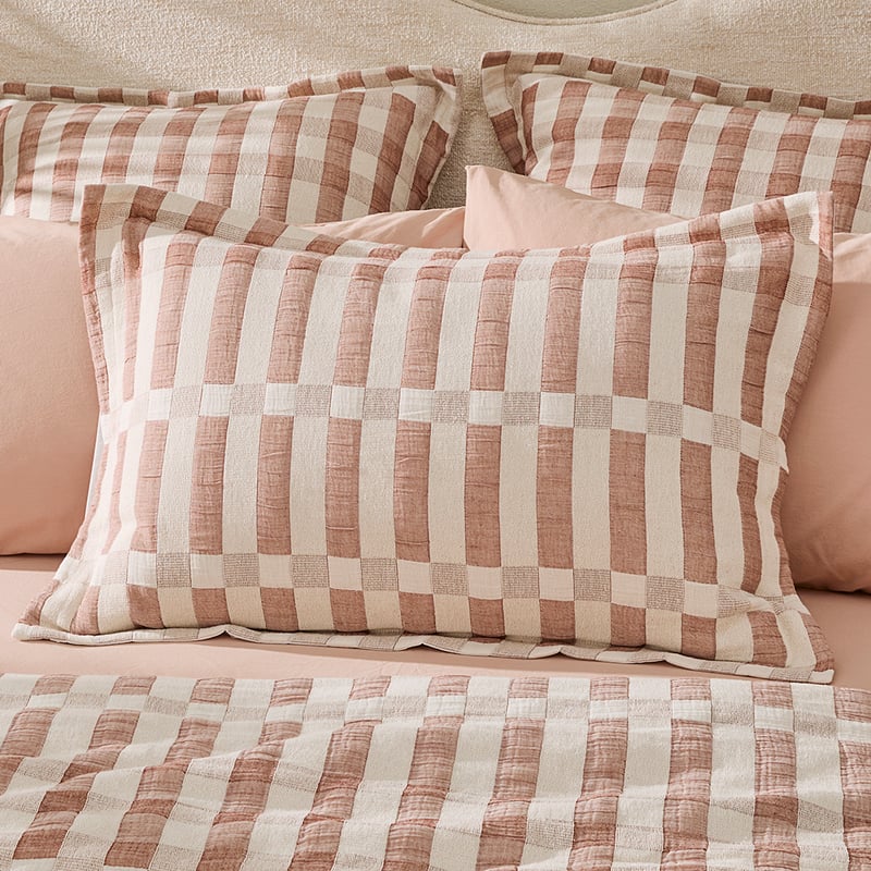 Sica Mocha Check Quilt Cover Set + Separates