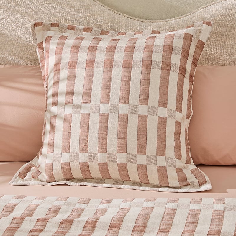 Sica Mocha Check Quilt Cover Set + Separates