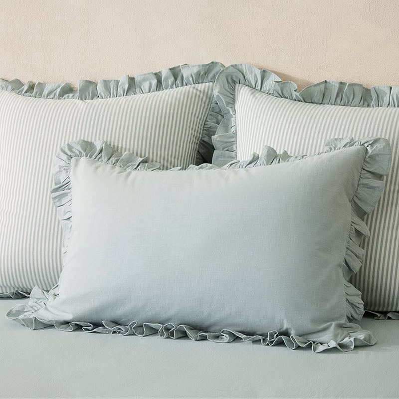 Ruffle Dusty Blue Quilt Cover Set + Separates