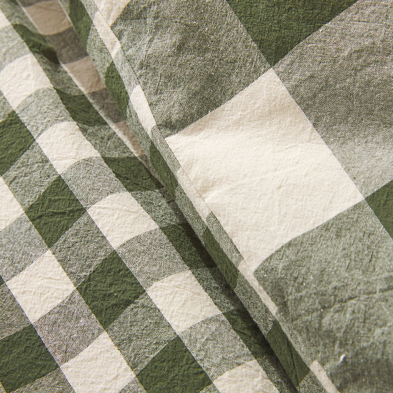 Stonewashed Cotton Basil Gingham Quilt Cover Separates