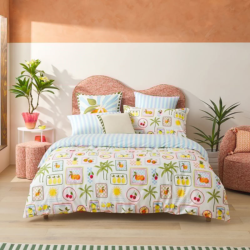 Positano Pale Blue Quilt Cover Set + Separates