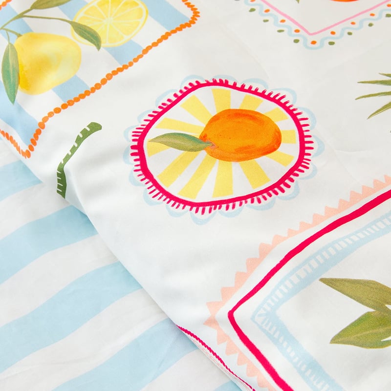 Positano Pale Blue Quilt Cover Set + Separates