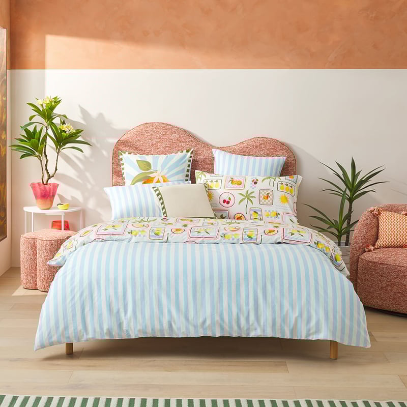 Positano Pale Blue Quilt Cover Set + Separates