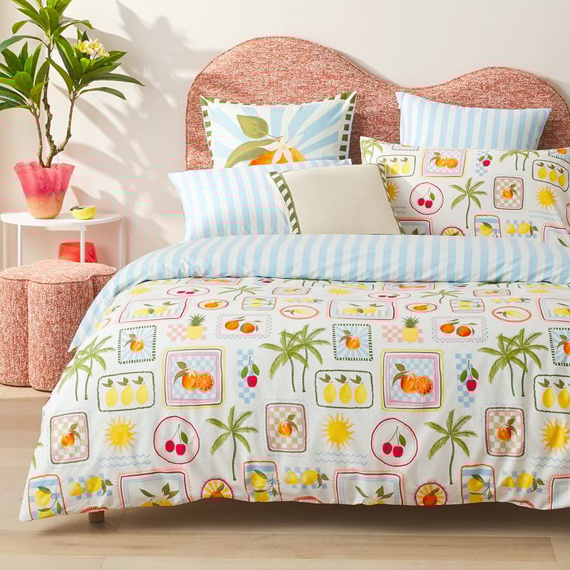 Positano Pale Blue Quilt Cover Set + Separates