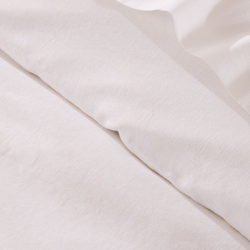 Relaxed Linen Look White Quilt Cover Set + Separates