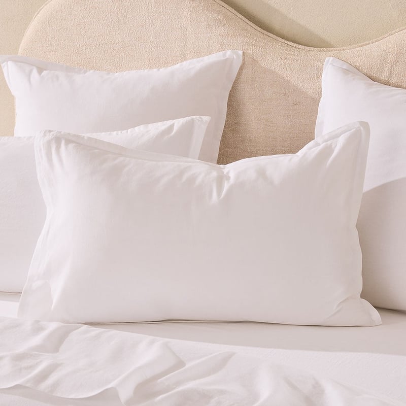 Relaxed Linen Look White Quilt Cover Set + Separates