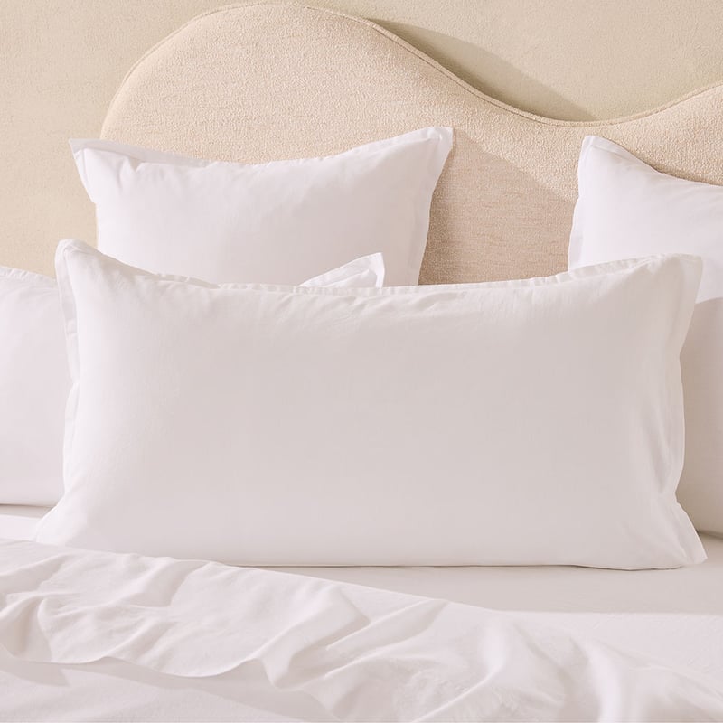 Relaxed Linen Look White Quilt Cover Set + Separates