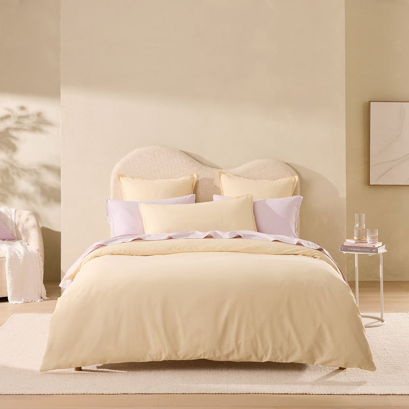 Relaxed Linen Look Butter Quilt Cover Set + Separates