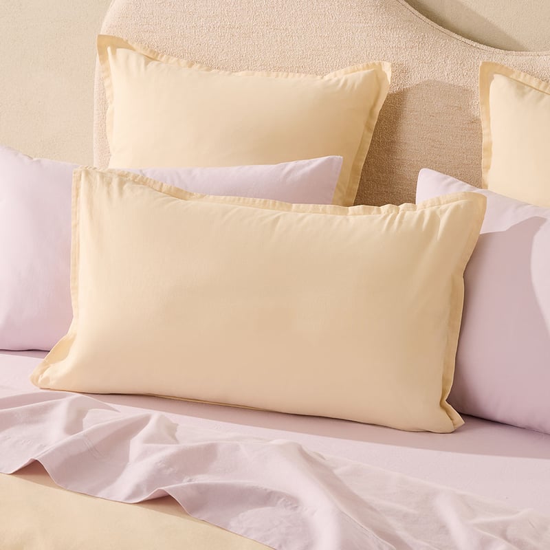 Relaxed Linen Look Butter Quilt Cover Set + Separates