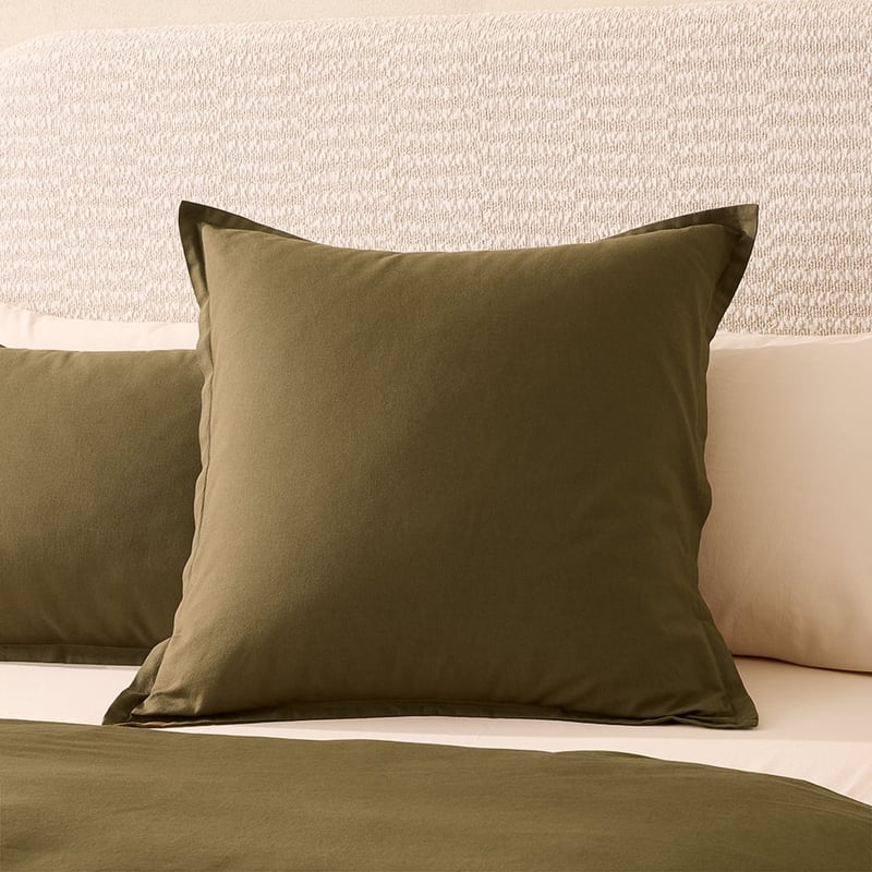 Relaxed Linen Look Dark Olive Quilt Cover Set + Separates