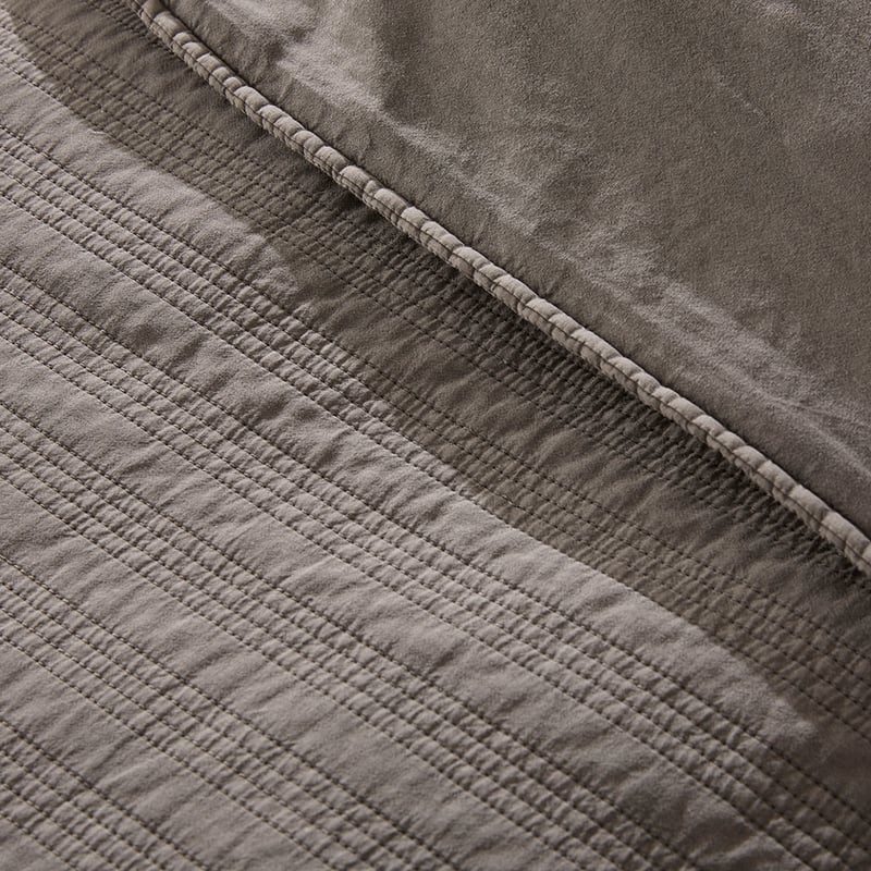 Ashton Coal Stonewashed Quilted Quilt Cover Separates