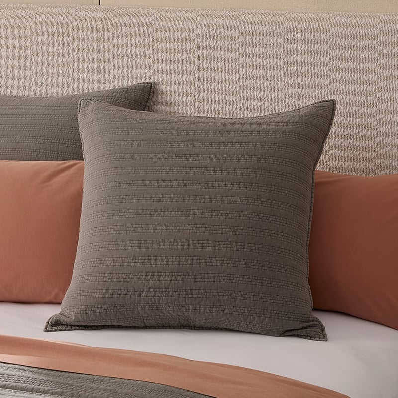 Ashton Coal Stonewashed Quilted Pillowcases