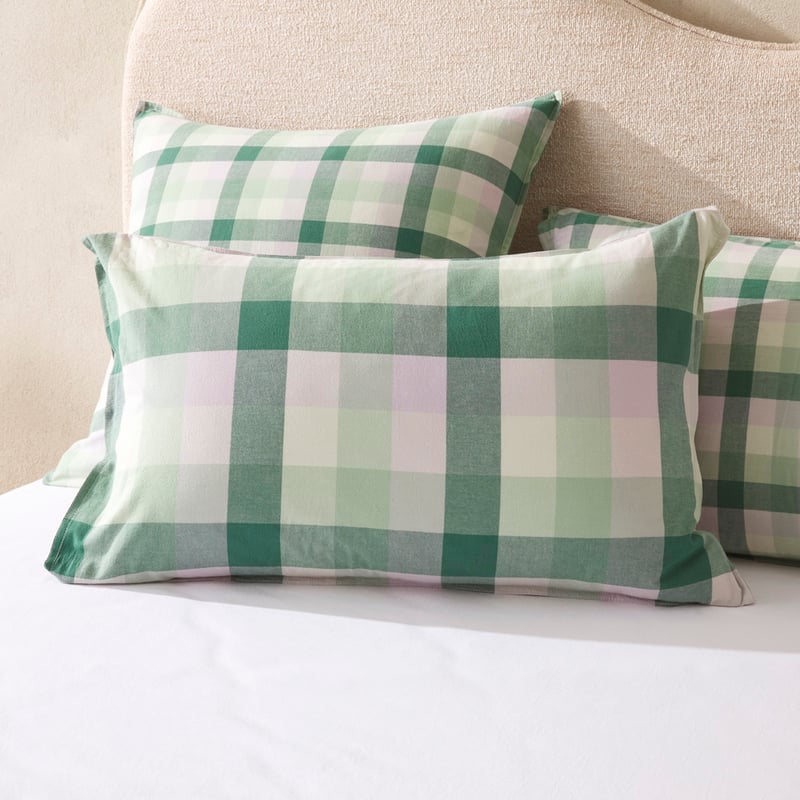 Yarn Dye Green Check Quilt Cover Set + Separates