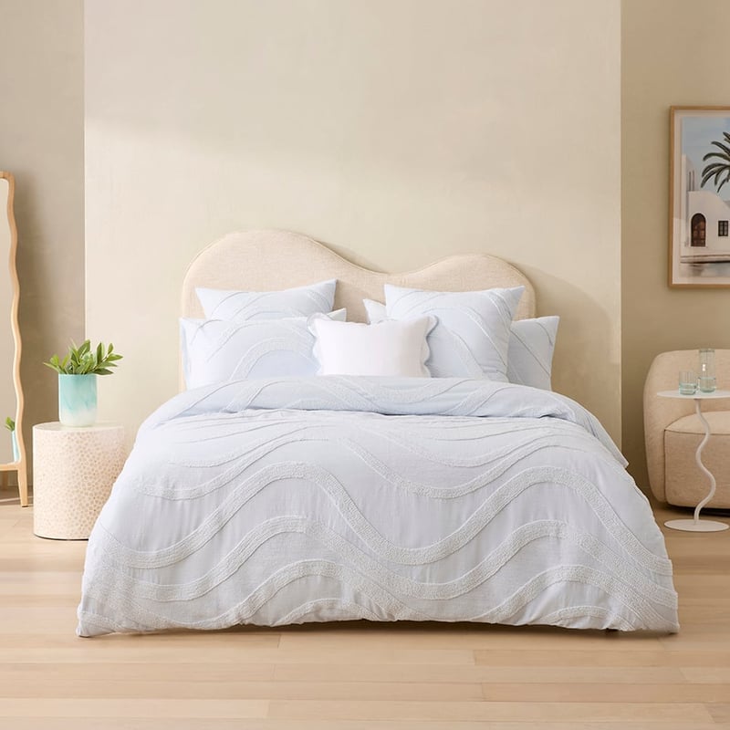 Capri Sky Blue Tufted Quilt Cover Separates