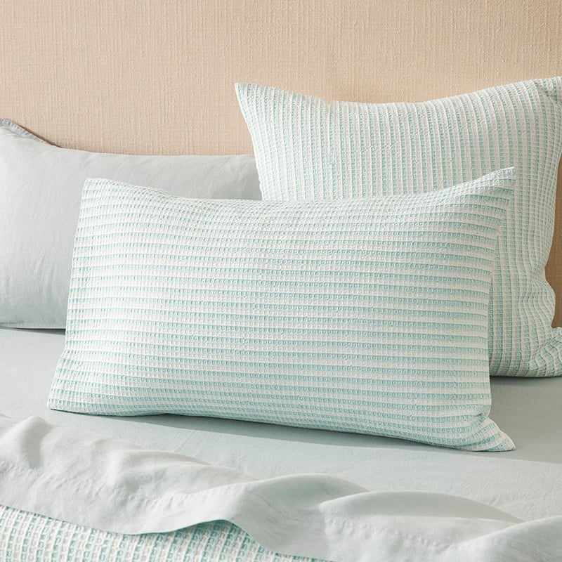 Portsea Blue Stripe Waffle Quilt Cover Set + Separates