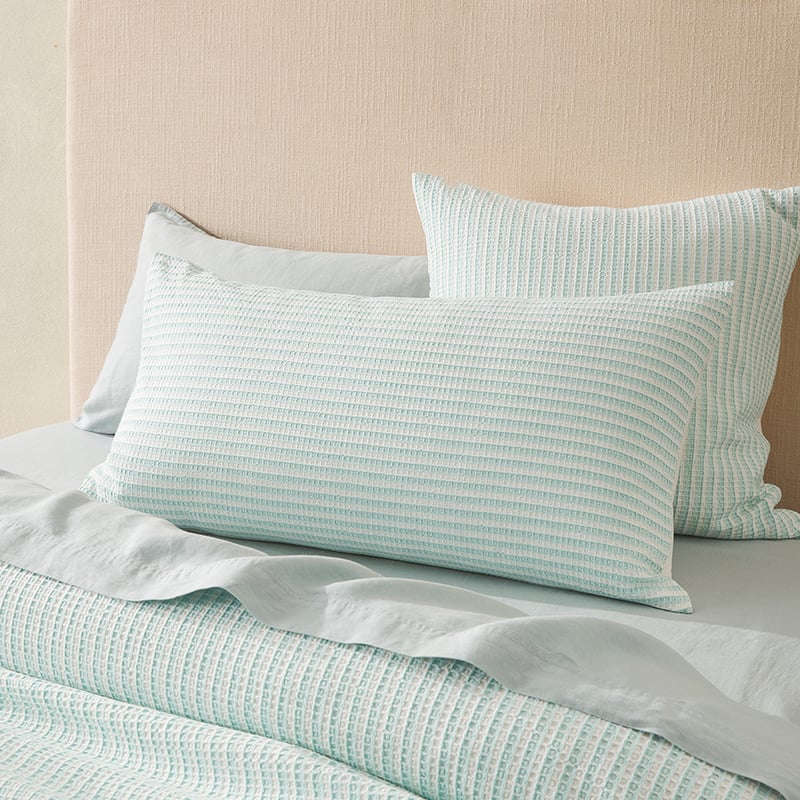 Portsea Blue Stripe Waffle Quilt Cover Set + Separates