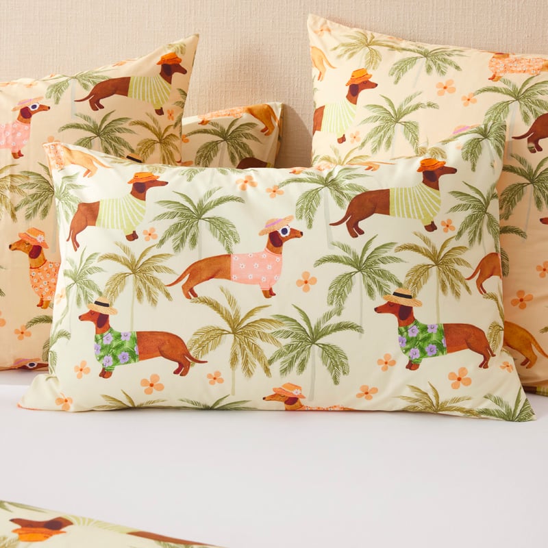 Sorbet Dachshund Lemon Quilt Cover Set + Separates