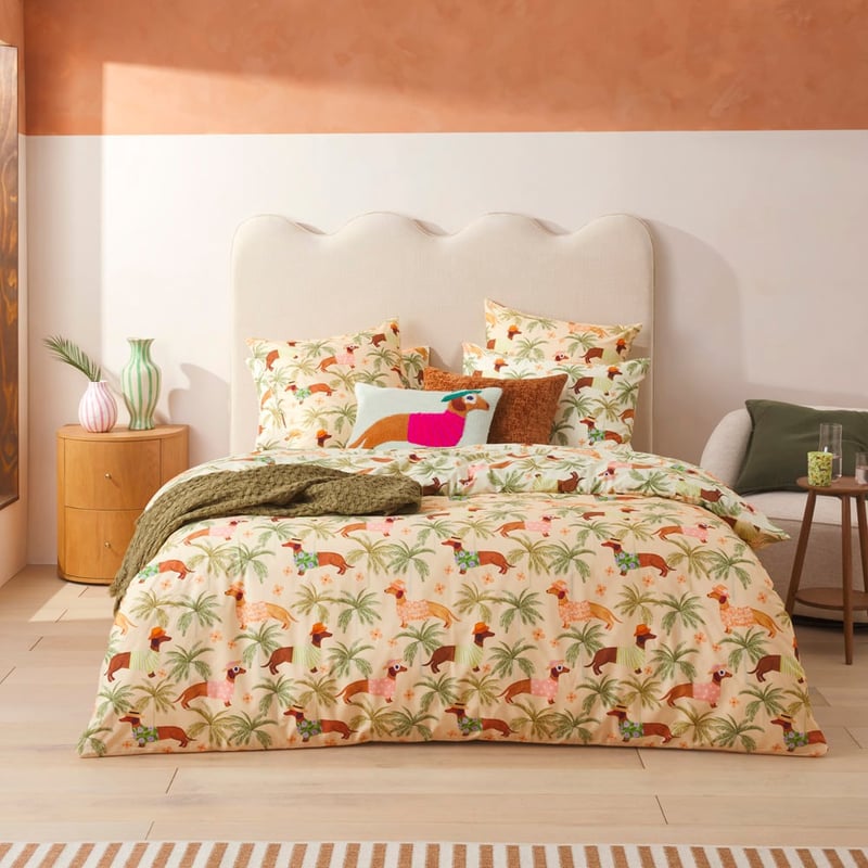 Sorbet Dachshund Lemon Pillowcases