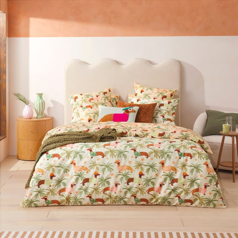 Sorbet Dachshund Lemon Pillowcases