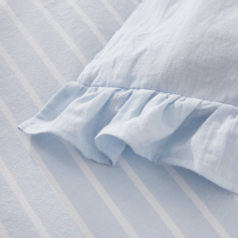 Ruffle Sky Blue Quilt Cover Set + Separates