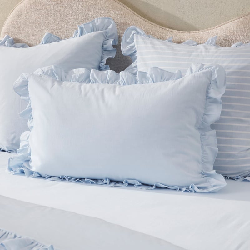 Ruffle Sky Blue Quilt Cover Set + Separates