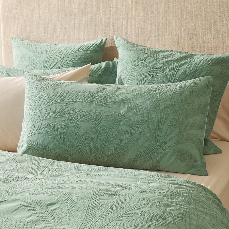 Sago Mineral Green Matelasse Quilt Cover Separates