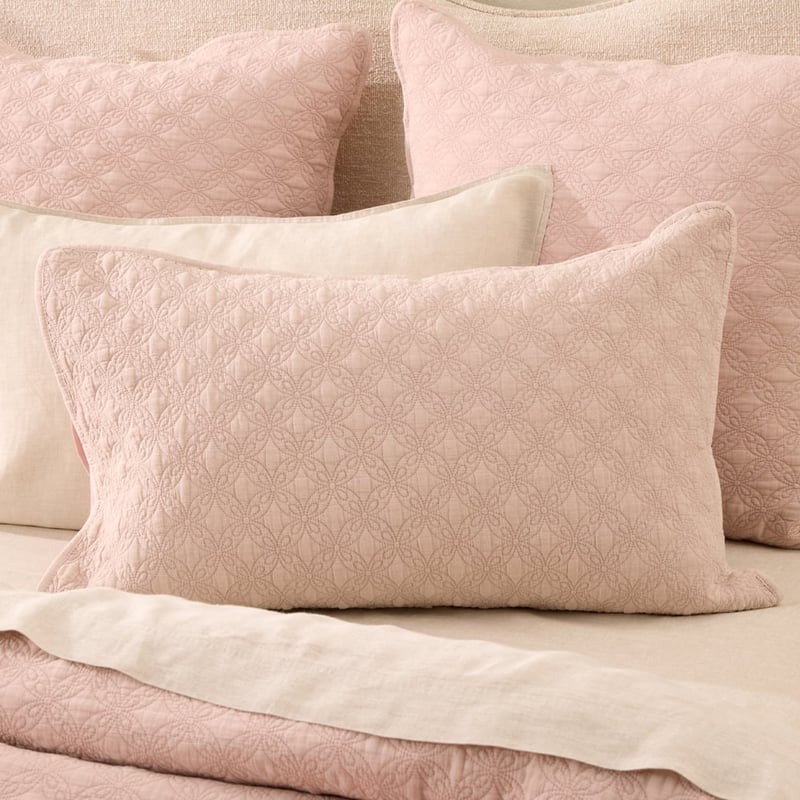 Lillian Dusty Rose Quilted Pillowcases
