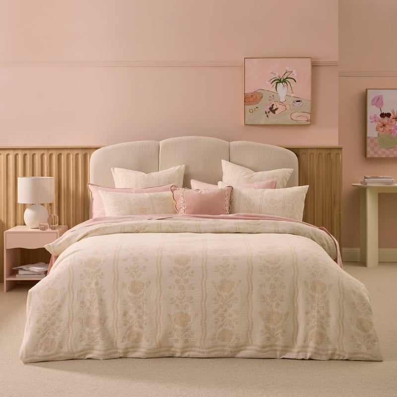 Garden House Natural Jacquard Quilt Cover Separates