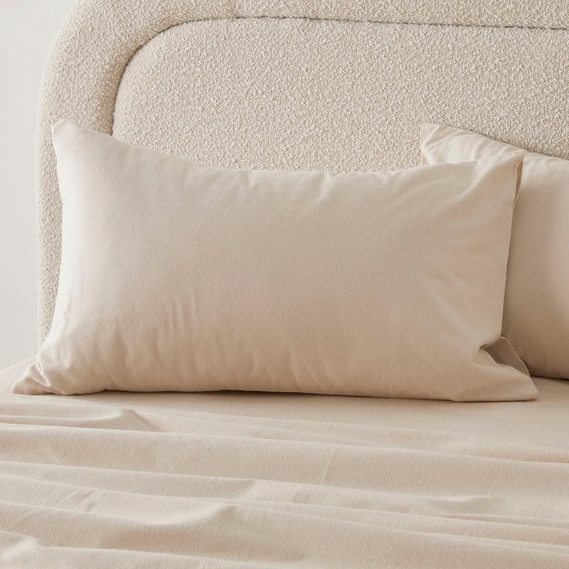 Flannelette Sand Plain Dye Pillowcases