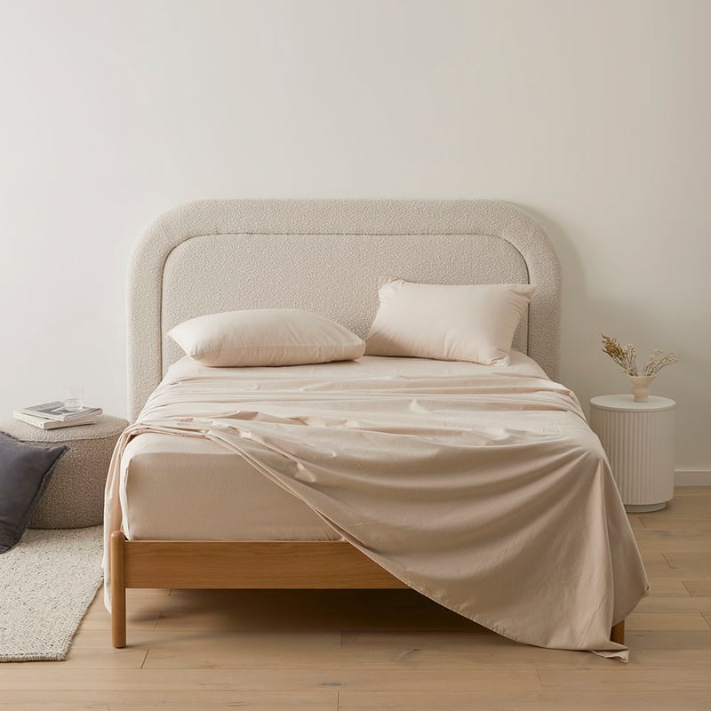 Flannelette Sand Plain Dye Sheet Set