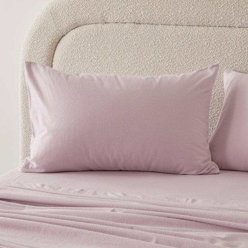 Flannelette Lilac Plain Dye Pillowcases
