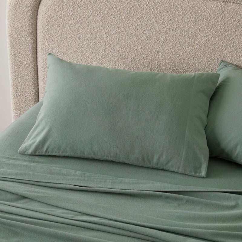 Flannelette Cypress Plain Dye Pillowcases