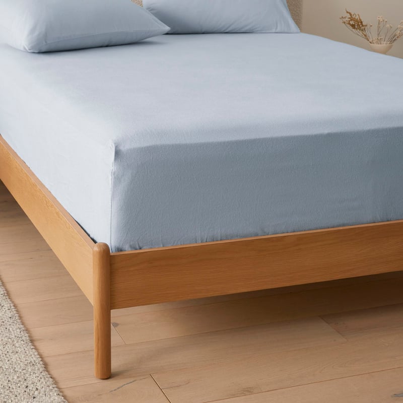 Flannelette Ice Blue Plain Dye Sheet Set