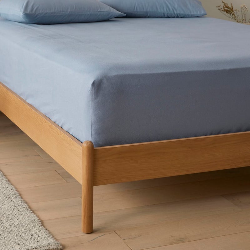 Flannelette Steel Blue Plain Dye Sheet Separates