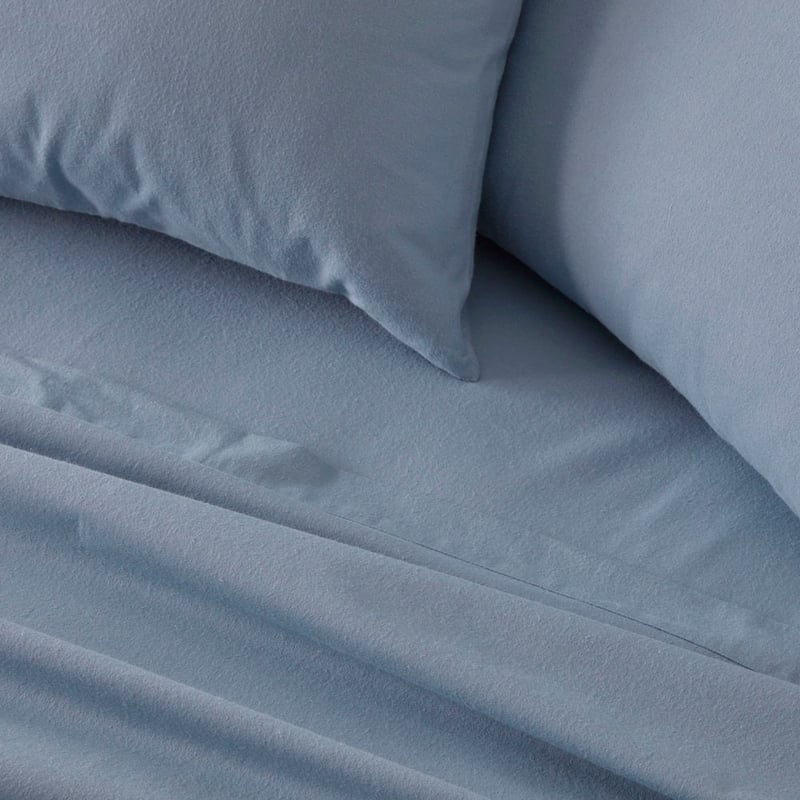 Flannelette Steel Blue Plain Dye Sheet Separates