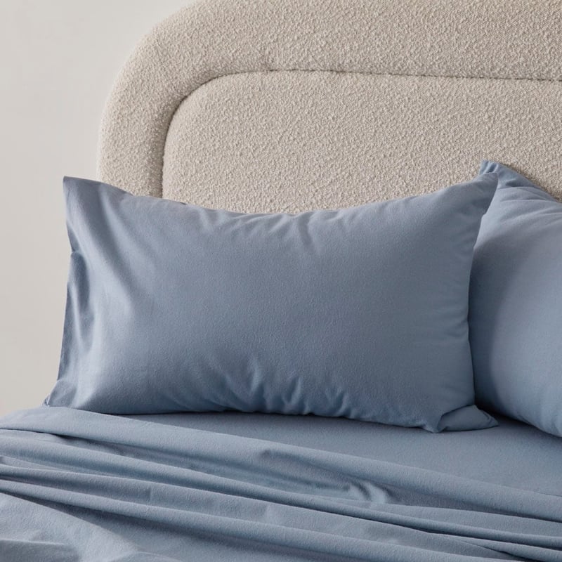 Flannelette Steel Blue Plain Dye Sheet Separates