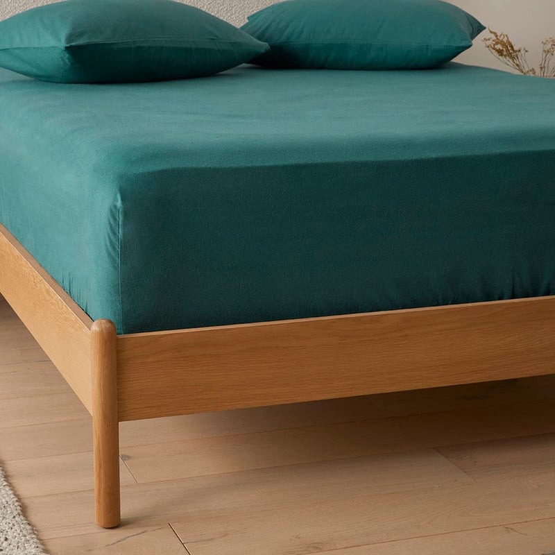 Flannelette Teal Plain Dye Sheet Separates