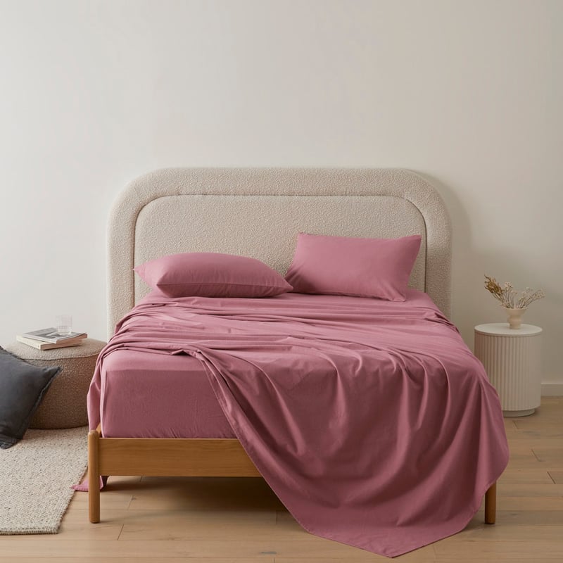 Flannelette Mauve Plain Dye Sheet Set