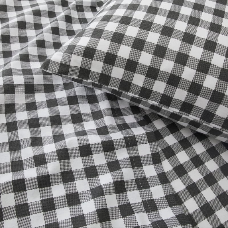 Flannelette Printed Charcoal Check Fitted Sheet Separates