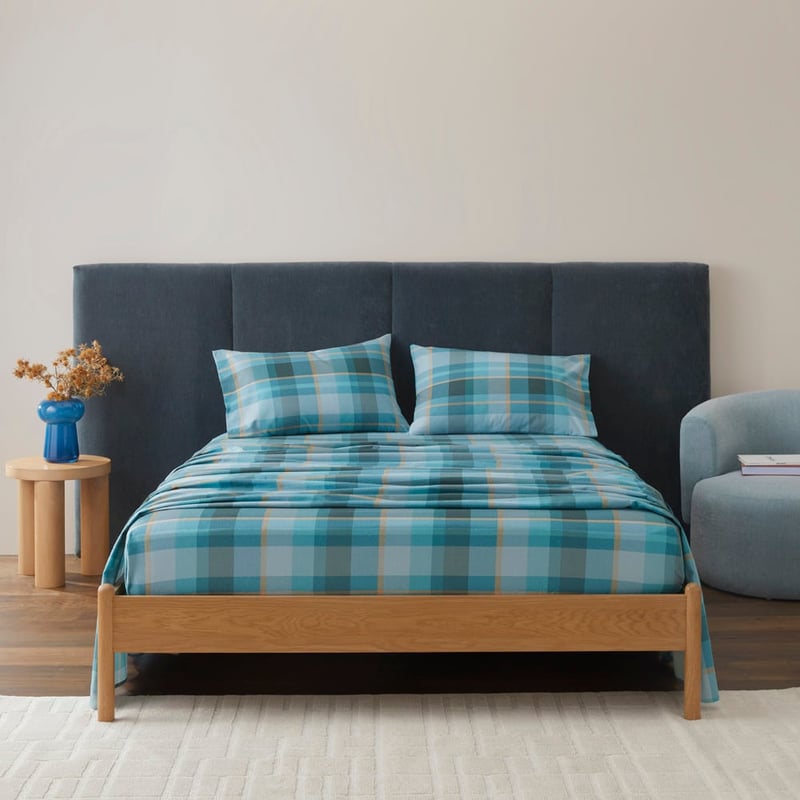 Flannelette Printed Stirling Check Sheet Set