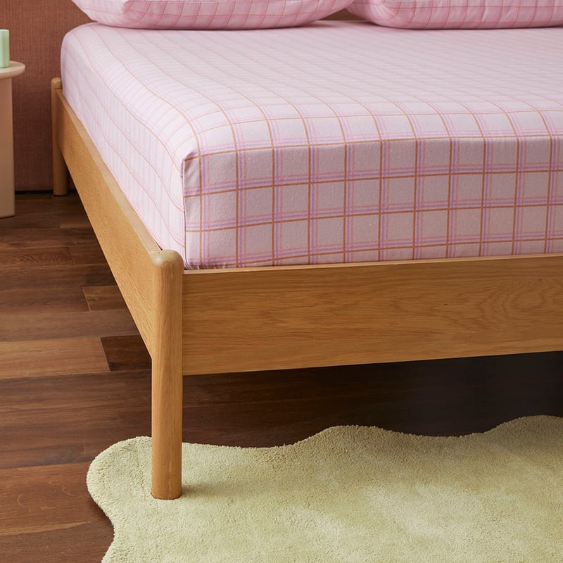 Flannelette Printed Melrose Check Spice Fitted Sheet Separates