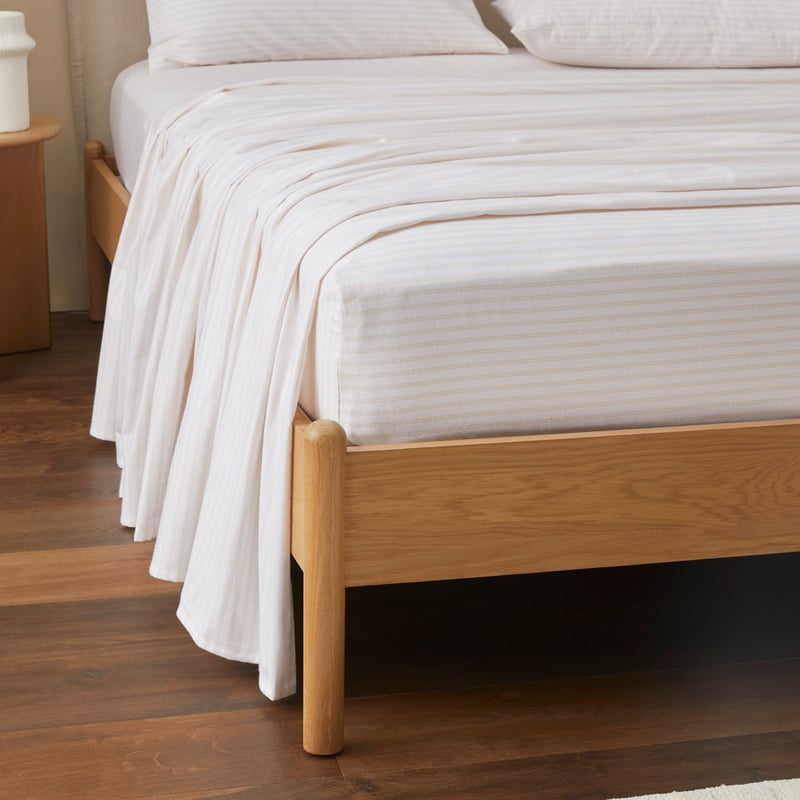 Flannelette Printed Sand Stripe Sheet Set