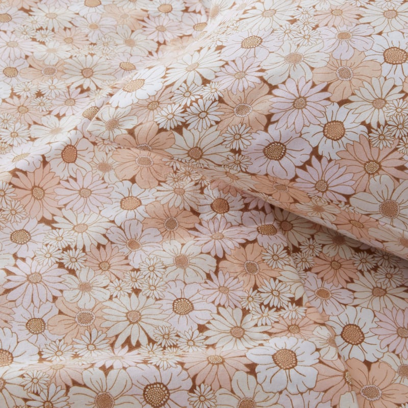 Flannelette Printed Daisy Fields Pink Sheet Set