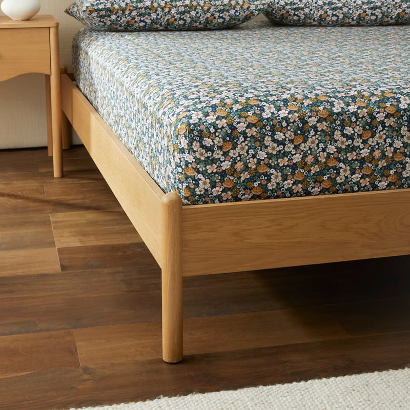 Flannelette Printed Libertine Floral Green Fitted Sheet Separates