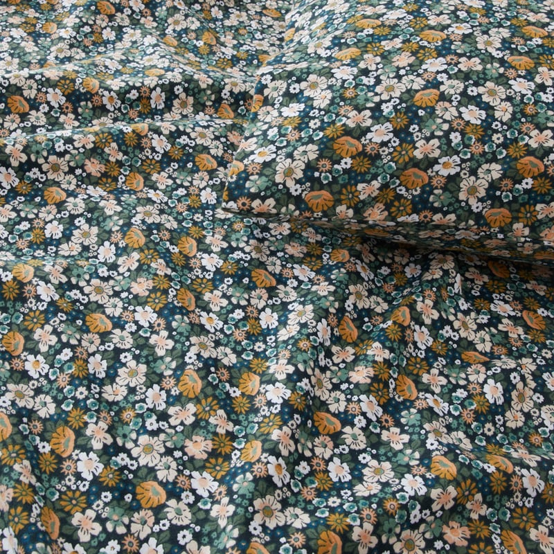 Flannelette Printed Libertine Floral Green Fitted Sheet Separates